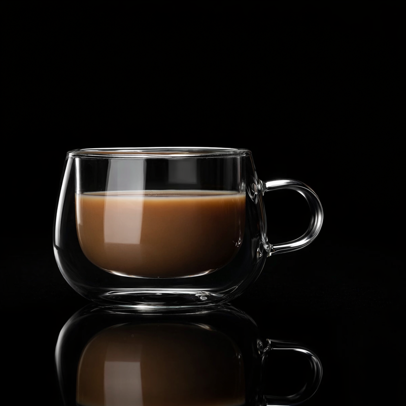 Kafejnica Double Wall Borosilicate Glass Mug with Handle – Hot & Cold Insulated