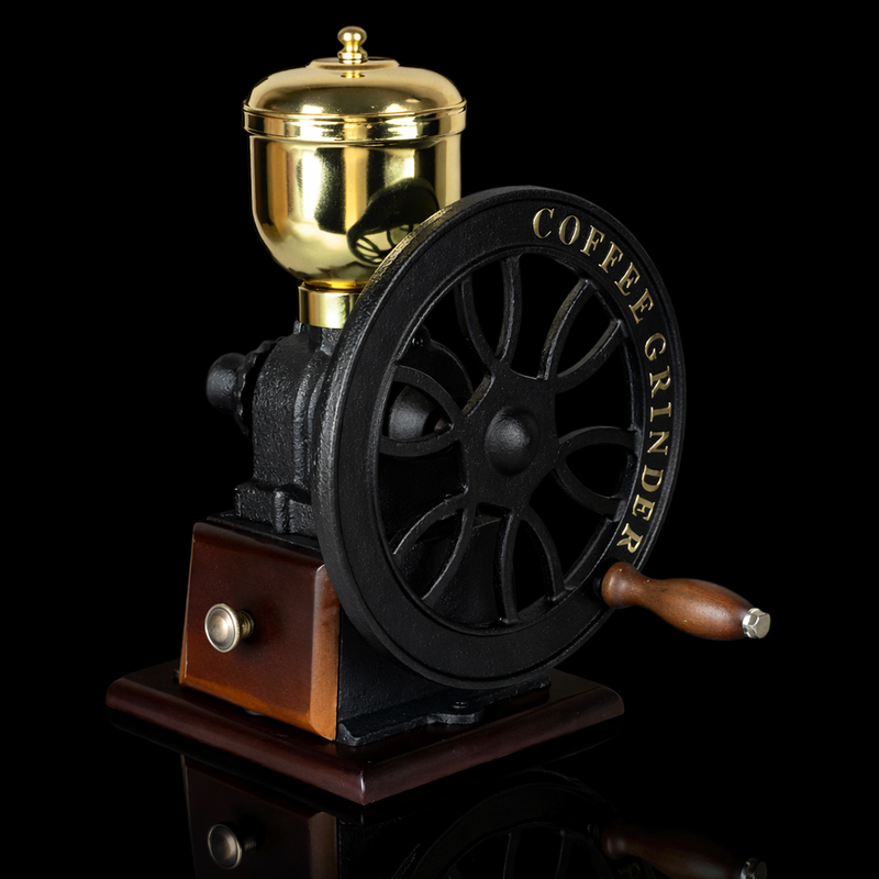 Kafejnica Antique Cast Iron Manual Coffee Grinder with Wood Base