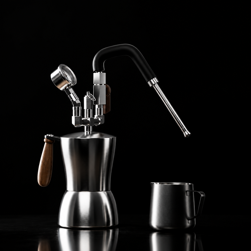 Kafejnica Stainless Steel Steam Milk Frother – Portable Stovetop Steam Boiler for Latte Art