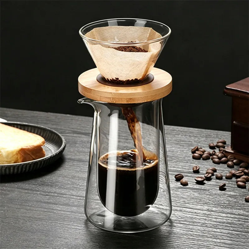 Kafejnica Double Wall Glass Coffee Server – 400ml Borosilicate Pour-Over Carafe
