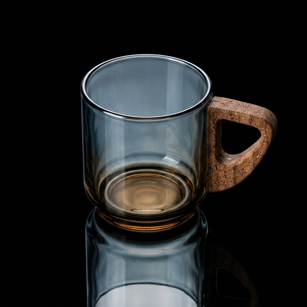 Kafejnica-KAF-TZA-10-4-transparent-glass-tea-cup-with-walnut-wood-handle-anti-scald