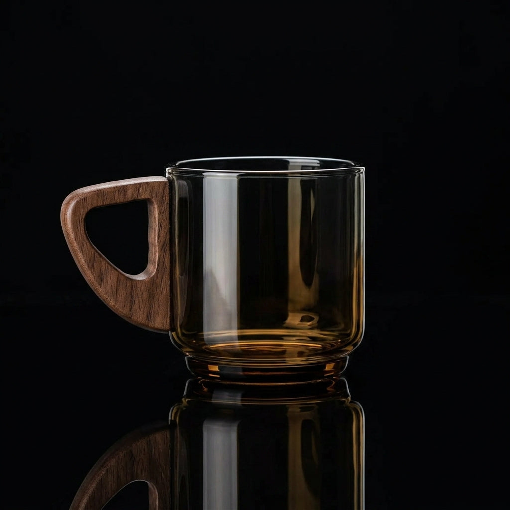 Kafejnica-KAF-TZA-10-5-transparent-glass-tea-cup-with-walnut-wood-handle-anti-scald