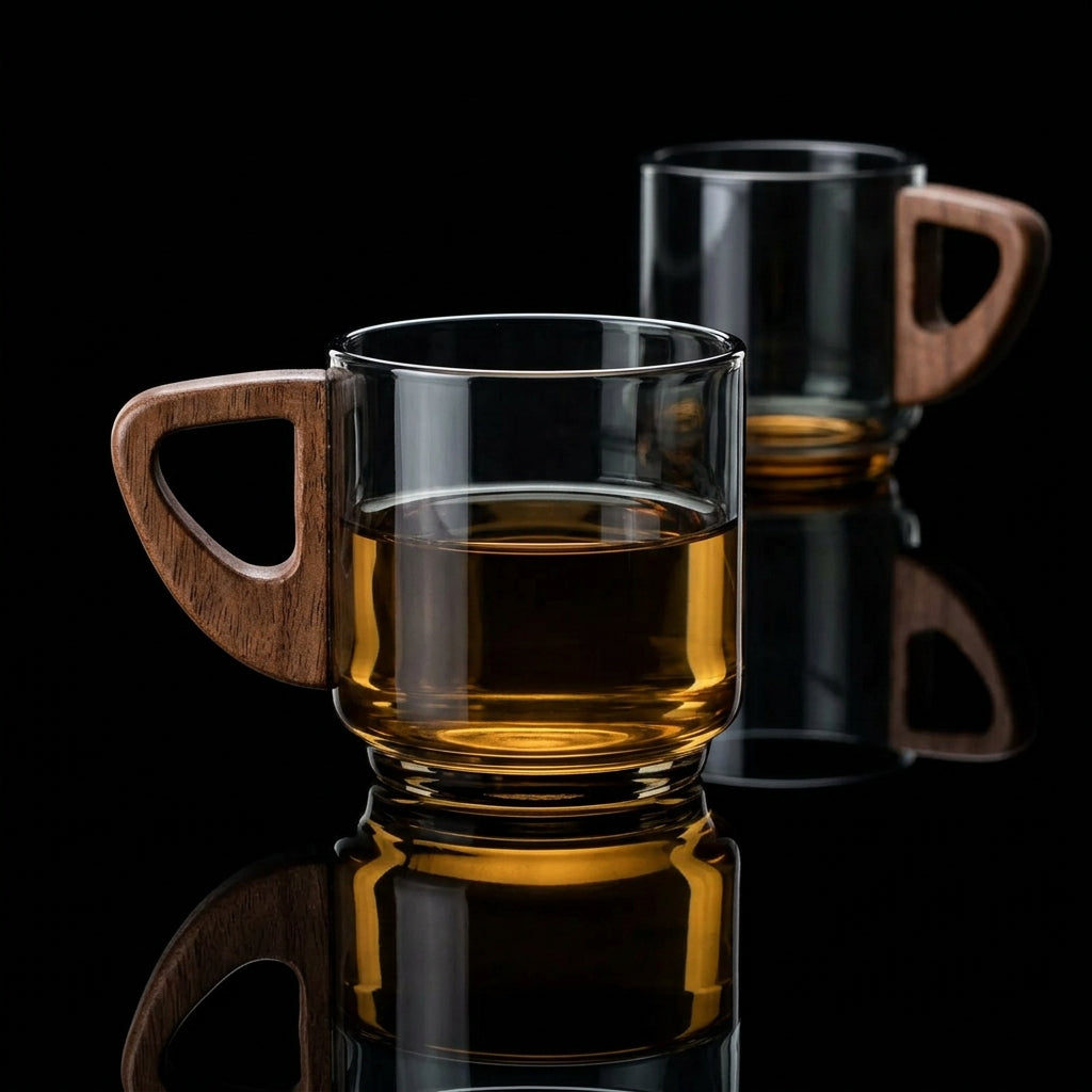 Kafejnica-KAF-TZA-10-6-transparent-glass-tea-cup-with-walnut-wood-handle-anti-scald
