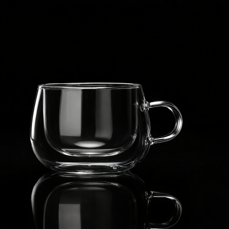Kafejnica Double Wall Borosilicate Glass Mug with Handle – Hot & Cold Insulated
