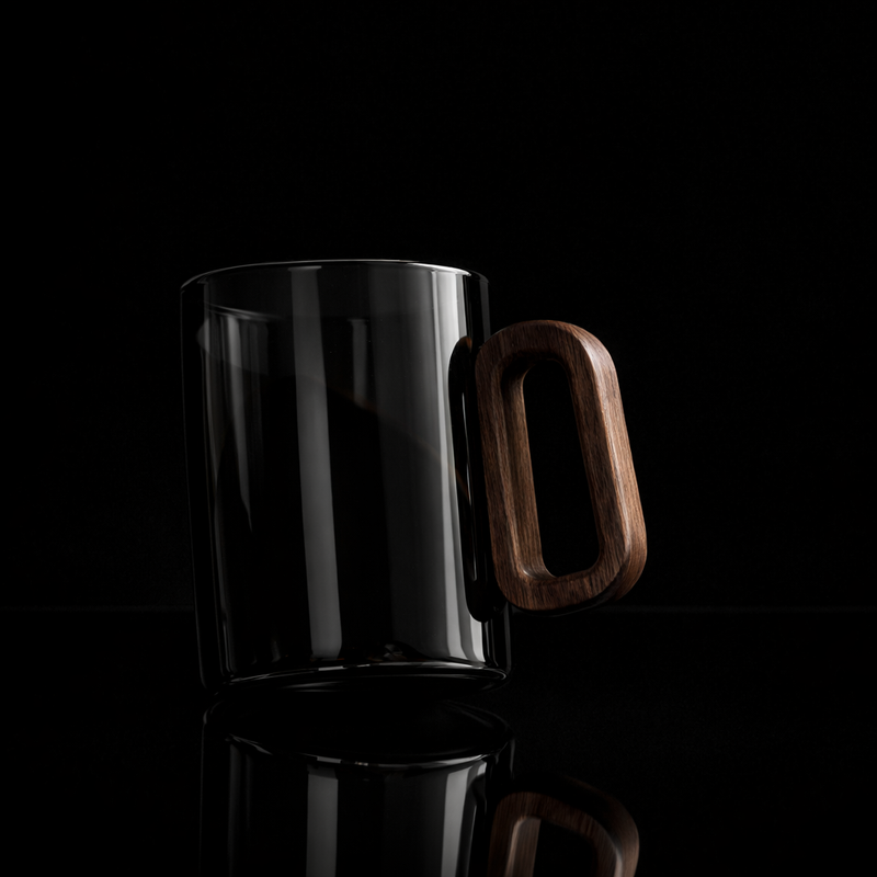 Kafejnica Borosilicate Glass & Wood Coffee Cup – Large Capacity