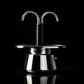 Kafejnica Mini Double Tube Moka Pot – 304 Stainless Steel, Induction Compatible