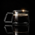 Kafejnica Double Wall Borosilicate Glass Coffee Mug with Handle – Heat-Resistant