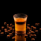 Kafejnica Japanese-style glass coffee mug with walnut wood sleeve