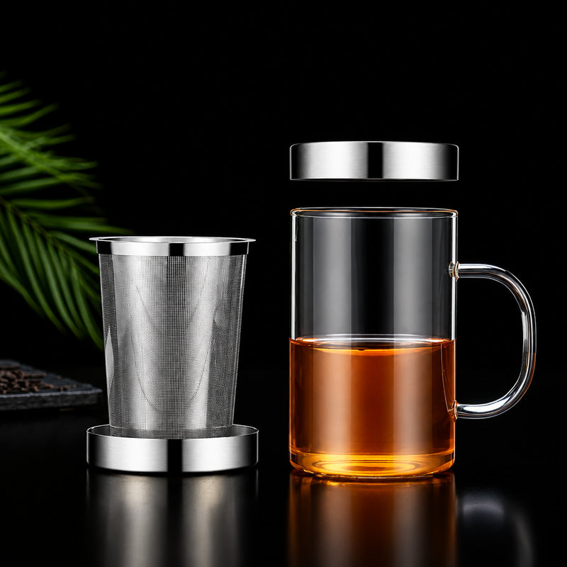 Kafejnica Borosilicate Glass Tea Infuser Mug – 500ml with Stainless Steel Infuser