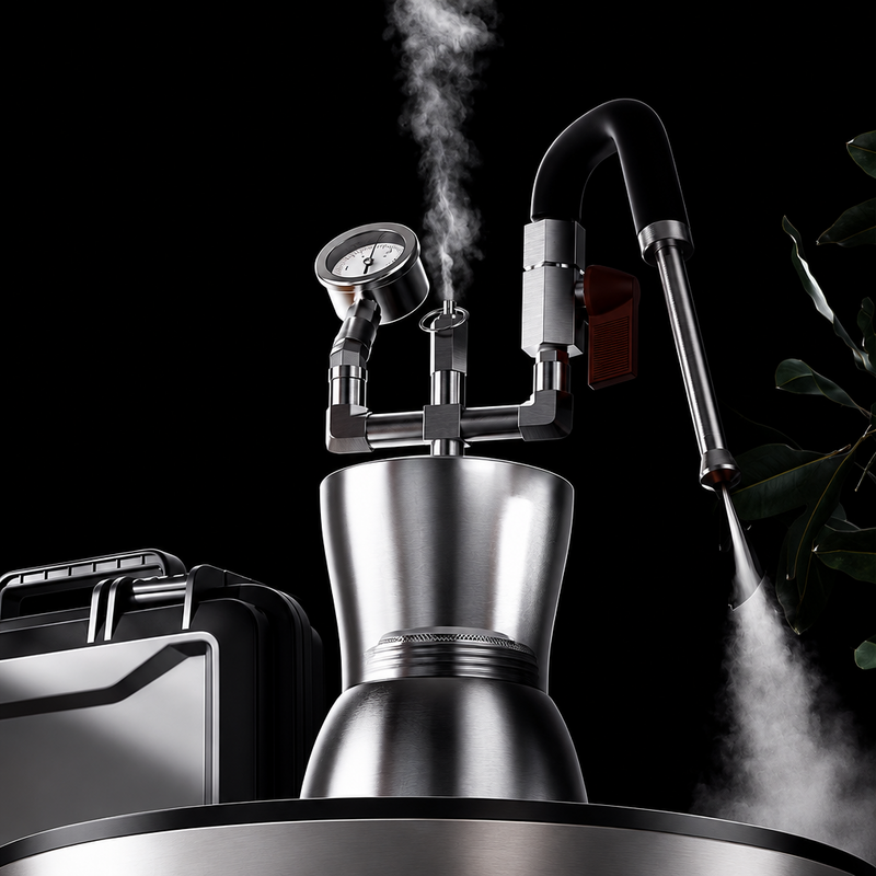Kafejnica Stainless Steel Steam Milk Frother – Portable Stovetop Steam Boiler for Latte Art