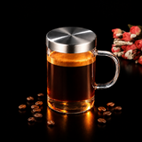 Kafejnica 500ml borosilicate glass tea infuser mug with stainless steel infuser