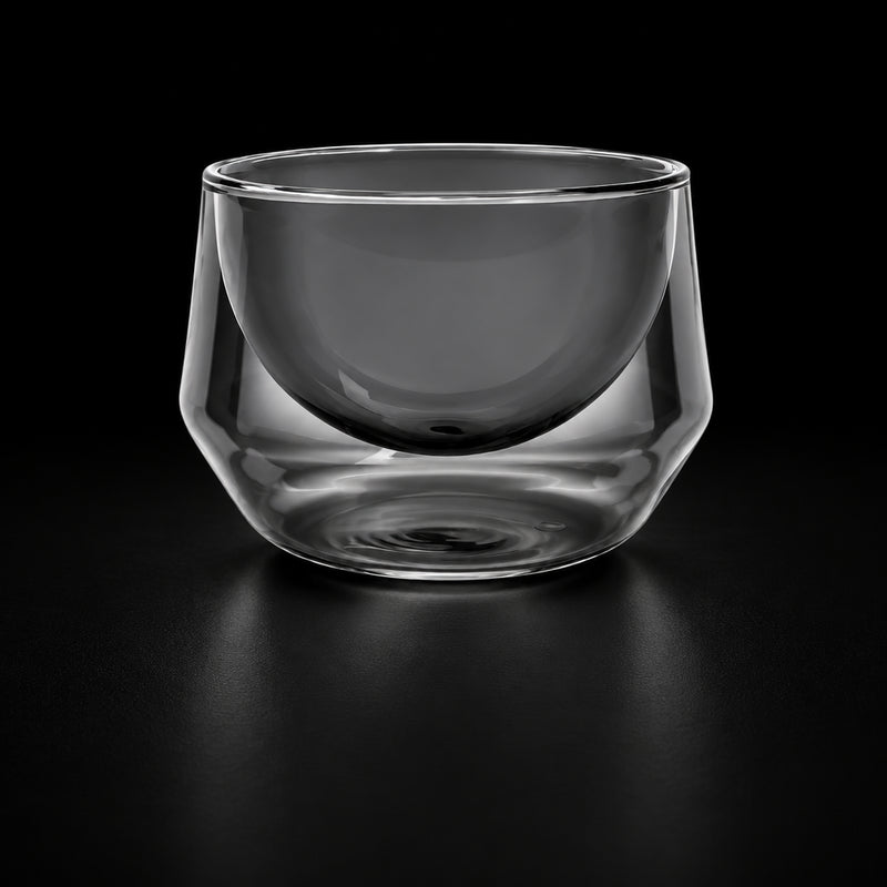 Kafejnica Smoke Grey Double-Layer Glass Cup – 250ml Latte Art Coffee Cup