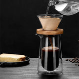 Kafejnica 400ml double wall borosilicate glass pour-over coffee server