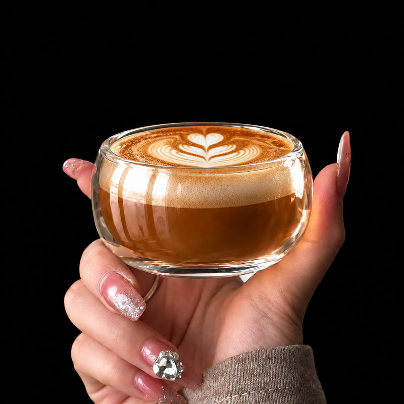 Kafejnica Crystal Glass Teacup – 100ml Thickened Round Cup